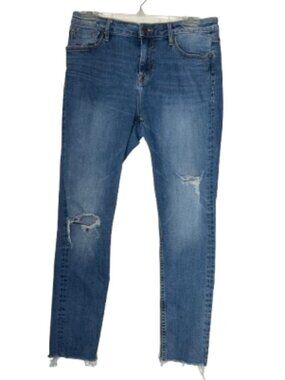 Vigoss Marley Skinny Raw Hem Denim Distress Jeans Size 32